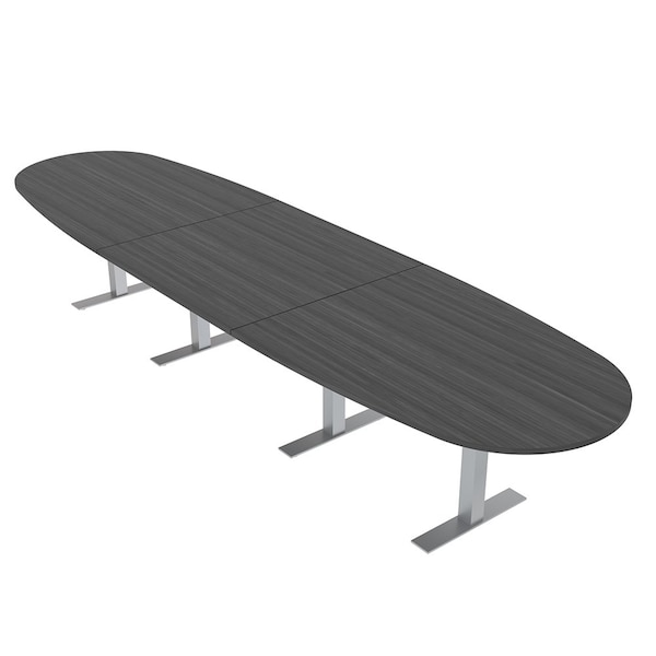 45 in W, 165.75 in L, 29 in H, Engineered Wood Top, Grey
